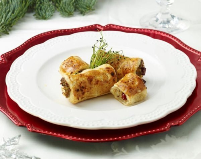 Rolky z listového těsta s houbami